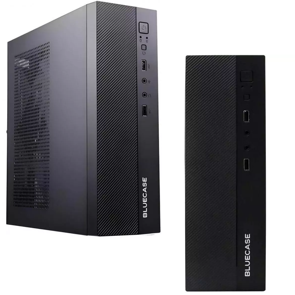 Micro Gabinete ATX Slim Com Fonte 200W BG-2000 PRETO Bluecase- USB / Vertical e Horizontal  / MINI-ITX